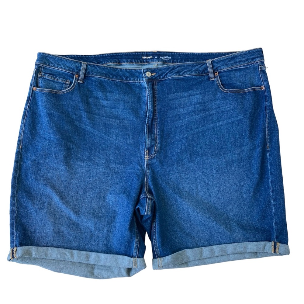 Old Navy High Rise O.G. Straight Denim Jean Shorts Size 30 Smooth Pockets New
